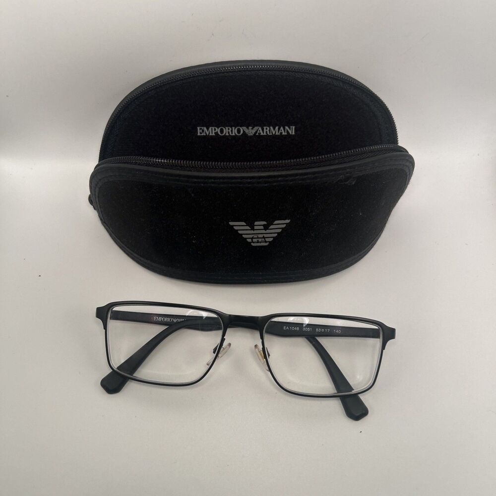 Emporio ARMANI EA1046 Matte Gun Metal Black Eye Glass Frames 53-17-140 With Case